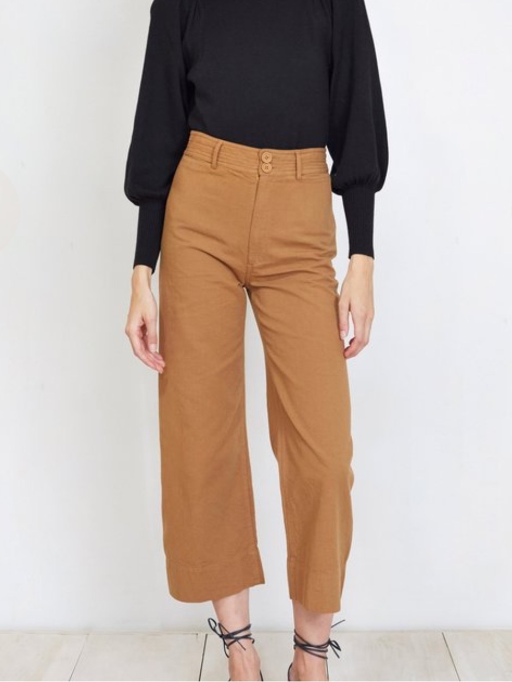 Apiece Apart Merida high rise Wide Leg pants in Ochre Camel Tan 0 XS